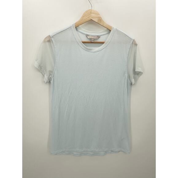 Athleta Women Cloudlight Hybrid Tee Sky Blue Modal Blend T-Shirt Size M Light - Picture 1 of 9